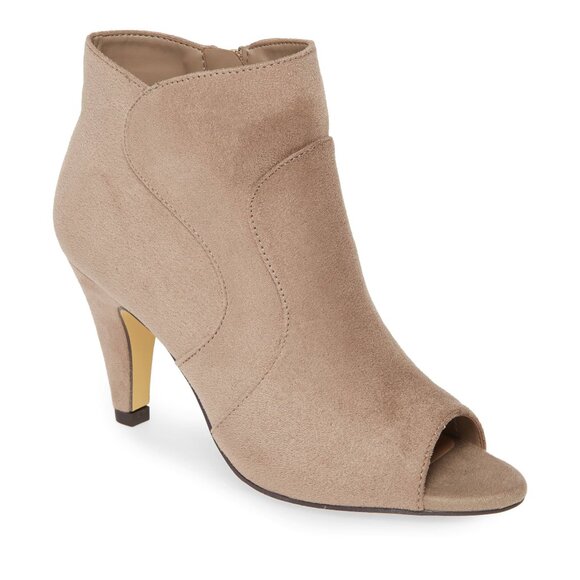 Bella Vita Shoes - Bella-Vita Burgundy Noah II Open Toe Dress Booties Tan Stone Suede Size 10 New